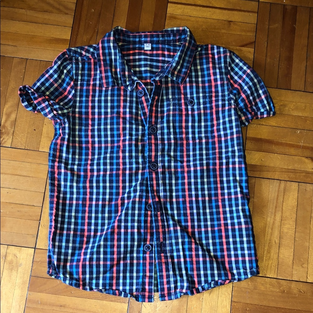 Marks & Spencer Kids Blue and Red Plaid Shirt